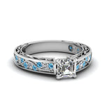 Load image into Gallery viewer, asscher-cut-antique-filigree-diamond-ring-with-ice-blue-topaz-in-950-platinum-FDENS3543ASRGICBLTO-NL-WG_01deff3d-8298-43b8-906d-496959b2e7df

