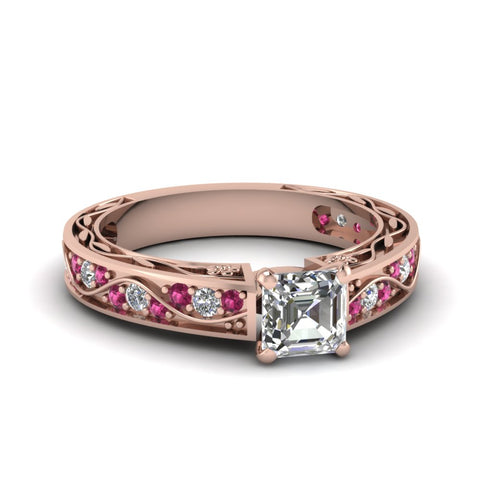 asscher-cut-antique-filigree-diamond-ring-with-pink-sapphire-in-14K-rose-gold-FDENS3543ASRGSADRPI-NL-RG_4bcb9e30-38be-4d4e-b04b-36f9a925b0cf