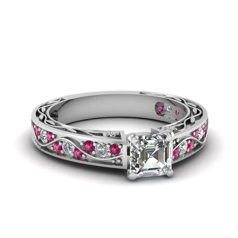 asscher-cut-antique-filigree-diamond-ring-with-pink-sapphire-in-14K-white-gold-FDENS3543ASRGSADRPI-NL-WG_44ff769e-7752-458e-b9ae-b7a2f923d210