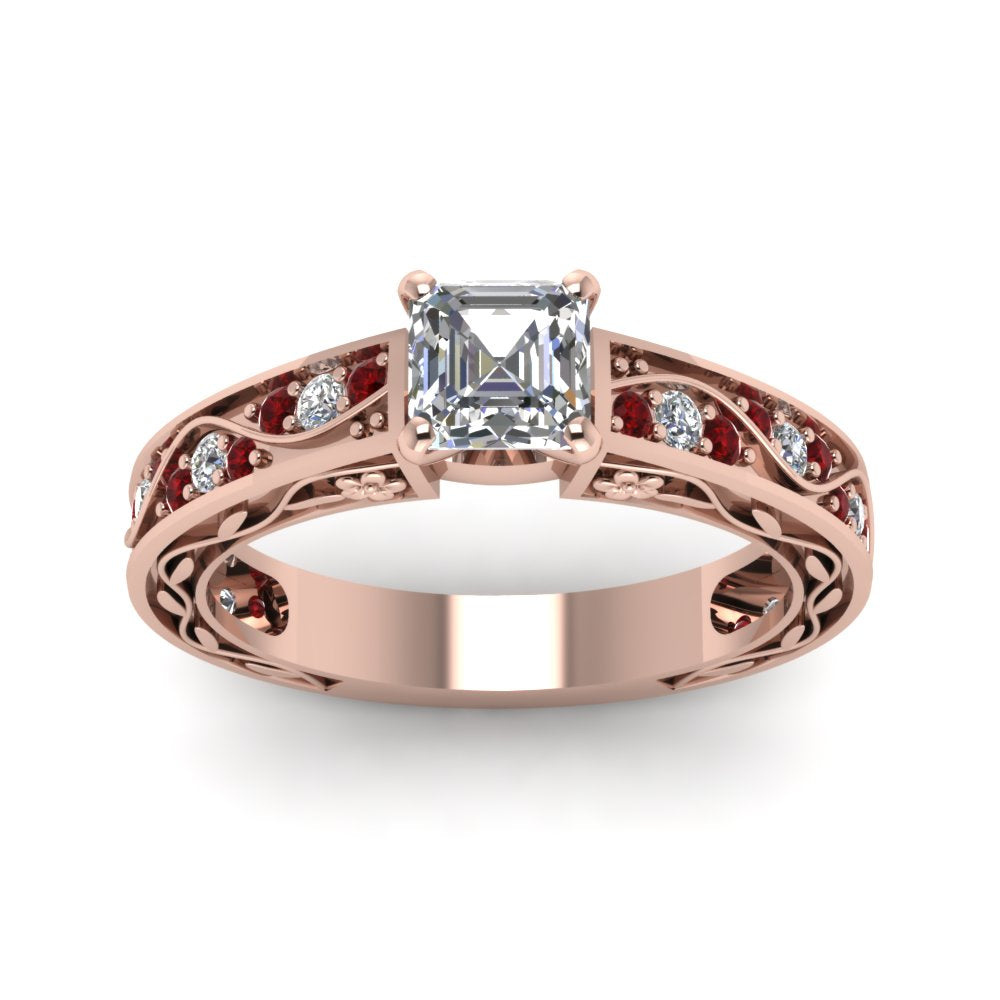 asscher-cut-antique-filigree-diamond-ring-with-ruby-in-14K-rose-gold-FDENS3543ASRGRUDRANGLE5-NL-RG