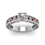 Load image into Gallery viewer, asscher-cut-antique-filigree-diamond-ring-with-ruby-in-14K-white-gold-FDENS3543ASRGRUDRANGLE5-NL-WG_864d9a11-6063-4e3c-a7f2-e168c82cb5a7
