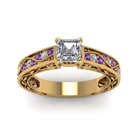 asscher-cut-antique-filigree-diamond-ring-with-violac-topaz-in-14K-yellow-gold-FDENS3543ASRGVITOANGLE5-NL-YG_f3b2b3ae-0db7-4257-9440-c450a7393a8e