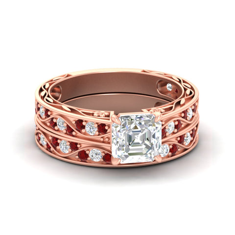 asscher-cut-antique-filigree-ruby-bridal-ring-set-in-rose-gold-fdens3543asgrudrsleep-nl-rg.jpg