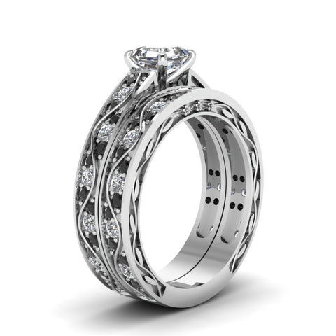 asscher-cut-antique-filigree-wedding-ring-set-with-black-diamond-in-white-gold-FDENS3543ASGBLACKANGLE2-NL-WG