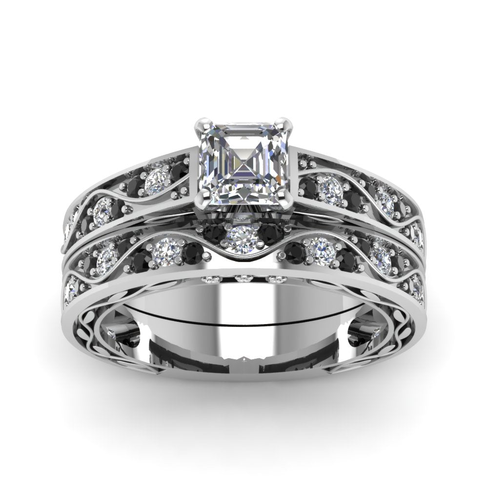 asscher-cut-antique-filigree-wedding-ring-set-with-black-diamond-in-white-gold-FDENS3543ASGBLACKANGLE5-NL-WG