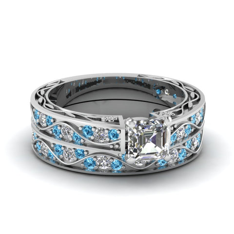 asscher-cut-antique-filigree-wedding-ring-set-with-ice-blue-topaz-in-white-gold-FDENS3543ASGICBLTO-NL-WG