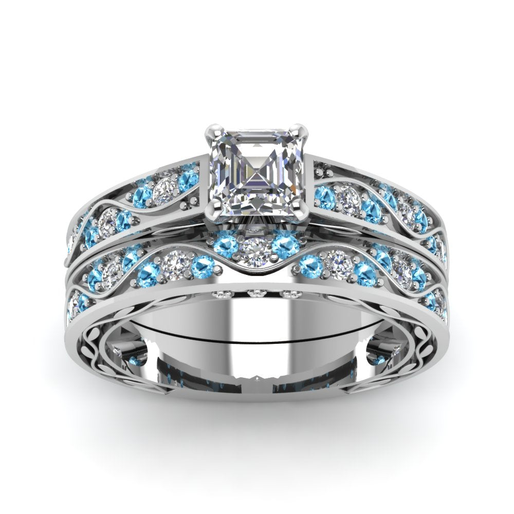 asscher-cut-antique-filigree-wedding-ring-set-with-ice-blue-topaz-in-white-gold-FDENS3543ASGICBLTOANGLE5-NL-WG