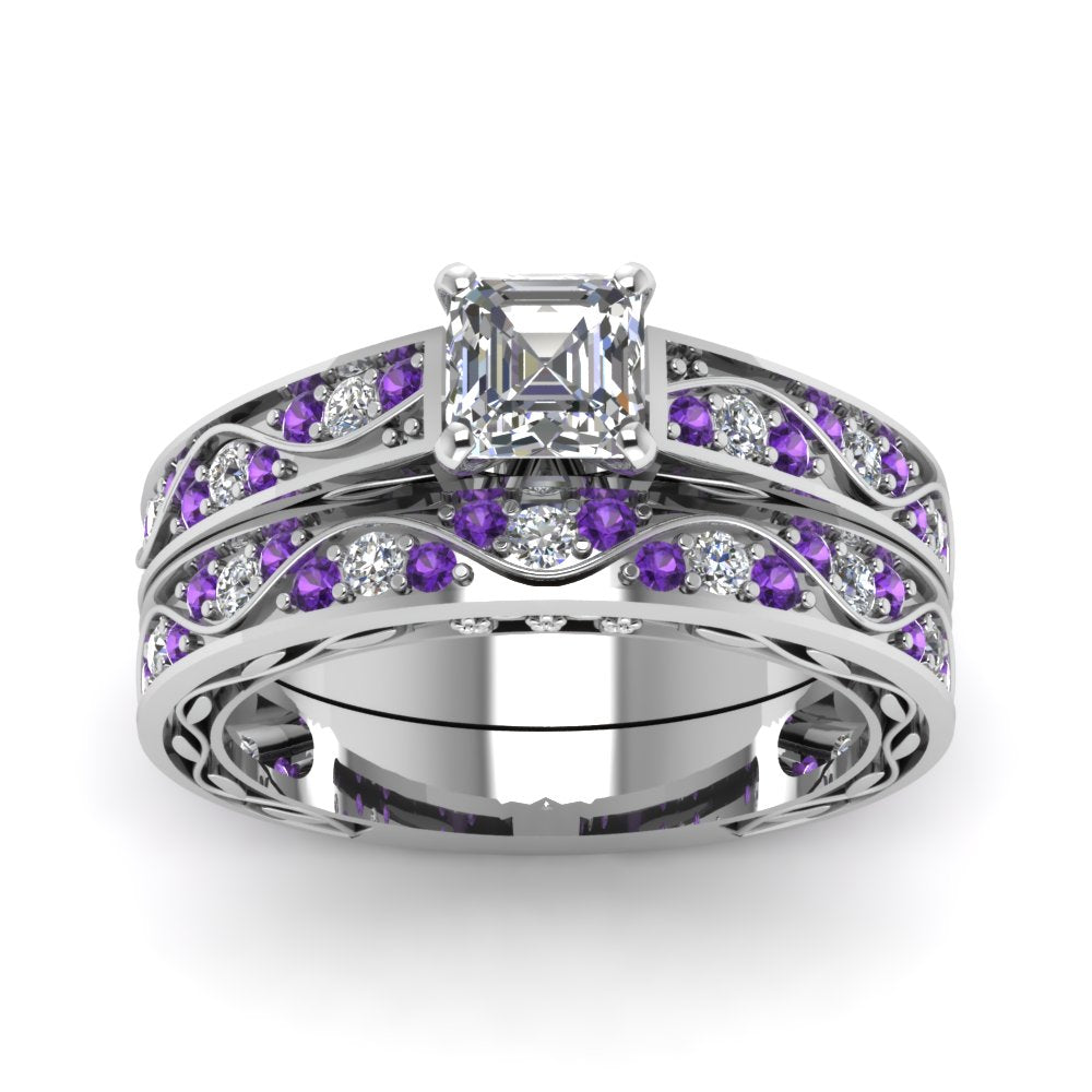asscher-cut-antique-filigree-wedding-ring-set-with-purple-amethyst-in-white-gold-FDENS3543ASGVITOANGLE5-NL-WG