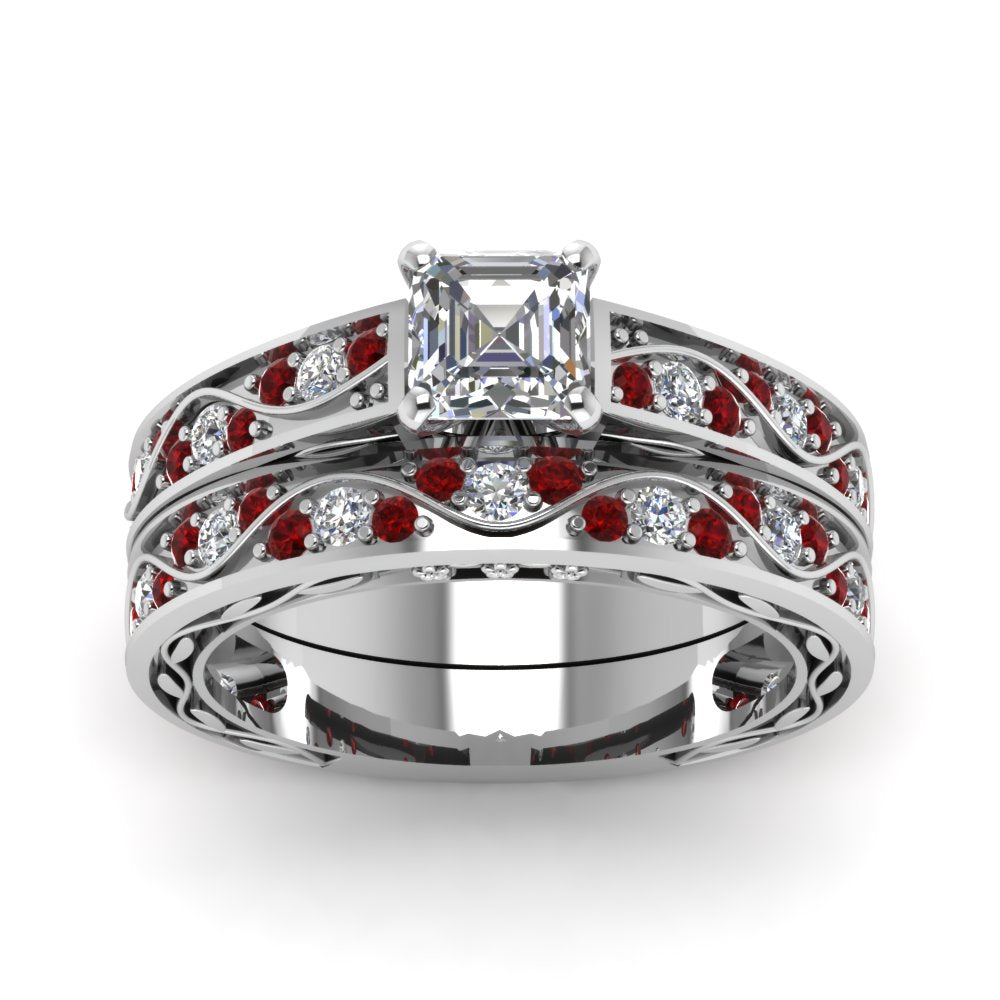 asscher-cut-antique-filigree-wedding-ring-set-with-ruby-in-white-gold-FDENS3543ASGRUDRANGLE5-NL-WG