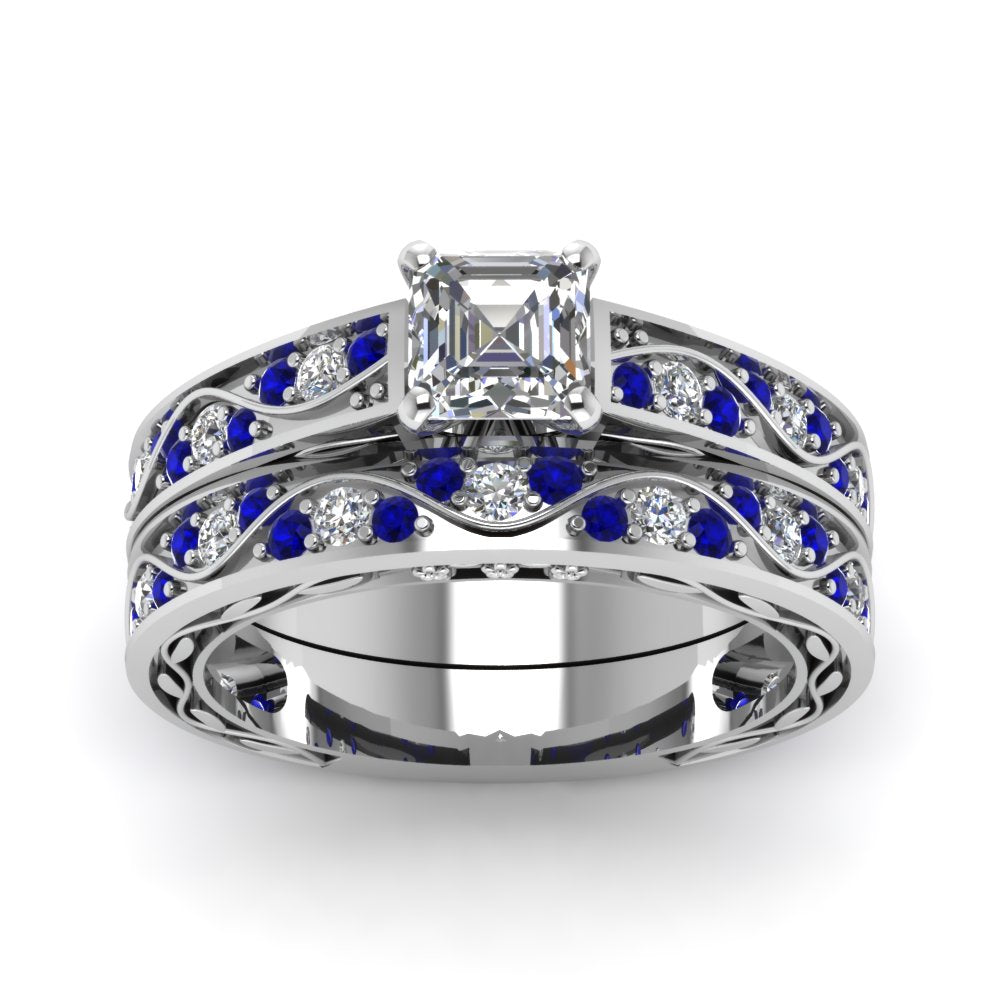 asscher-cut-antique-filigree-wedding-ring-set-with-sapphire-in-white-gold-FDENS3543ASGSABLANGLE5-NL-WG