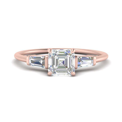 Tapered Baguette Asscher Cut Engagement Ring
