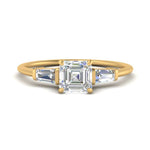 Load image into Gallery viewer, asscher-cut-bar-baguette-3-stone-diamond-engagement-ring-in-FDENS100ASR-NL-YG

