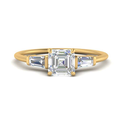 Tapered Baguette Asscher Cut Engagement Ring