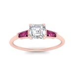 Load image into Gallery viewer, asscher-cut-bar-baguette-3-stone-pink-sapphire-engagement-ring-in-FDENS100ASRGSADRPI-NL-RG
