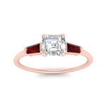 Load image into Gallery viewer, asscher-cut-bar-baguette-3-stone-ruby-engagement-ring-in-FDENS100ASRGRUDR-NL-RG
