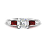 Load image into Gallery viewer, asscher-cut-bar-baguette-3-stone-ruby-engagement-ring-in-FDENS100ASRGRUDR-NL-WG
