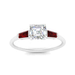 Load image into Gallery viewer, asscher-cut-bar-baguette-3-stone-ruby-engagement-ring-in-FDENS100ASRGRUDR-NL-WG
