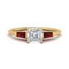 Load image into Gallery viewer, asscher-cut-bar-baguette-3-stone-ruby-engagement-ring-in-yellow-gold-FDENS100ASRGRUDR-NL-YG