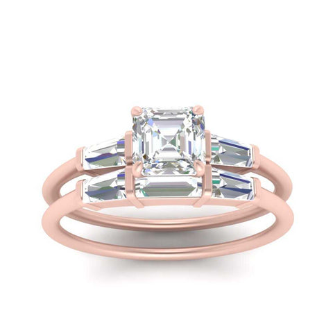 asscher-cut-bar-set-diamond-ring-with-matching-3-baguette-wedding-band-in-rose-gold-FDENS100ASANGLE5-NL-RG