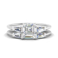 Thumbnail 13 - asscher-cut-bar-set-diamond-ring-with-matching-3-baguette-wedding-band-in-white-gold-FDENS100AS-NL-WG