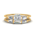 Thumbnail 25 - asscher-cut-bar-set-diamond-ring-with-matching-3-baguette-wedding-band-in-yellow-gold-FDENS100AS-NL-YG