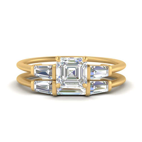 asscher-cut-bar-set-diamond-ring-with-matching-3-baguette-wedding-band-in-yellow-gold-FDENS100AS-NL-YG