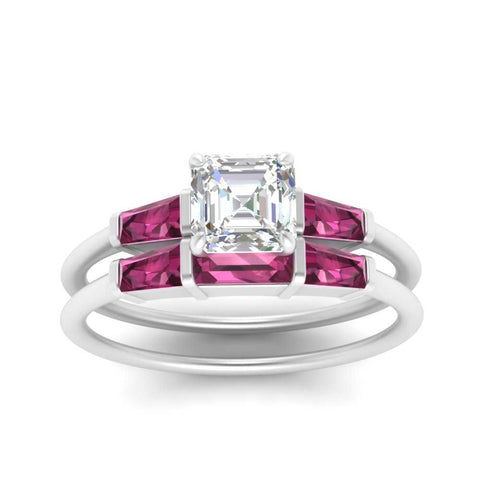 asscher-cut-bar-set-pink-sapphire-ring-with-matching-3-baguette-wedding-band-in-white-gold-FDENS100ASGSADRPIANGLE5-NL-WG