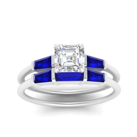 asscher-cut-bar-set-sapphire-ring-with-matching-3-baguette-wedding-band-in-white-gold-FDENS100ASGSABLANGLE5-NL-WG