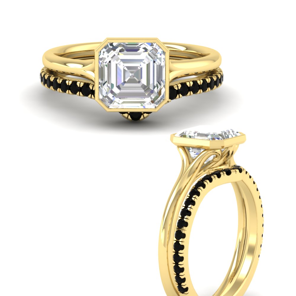 asscher-cut-bezel-solitaire-ring-with-black-diamond-band-in-yellow-gold-FD11229ASGBLACKANGLE3-NL-YG.jpg?v=1758702913