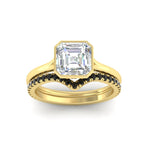Load image into Gallery viewer, asscher-cut-bezel-solitaire-ring-with-black-diamond-band-in-yellow-gold-FD11229ASGBLACKANGLE5-NL-YG.jpg?v=1758702913
