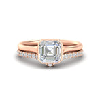 Load image into Gallery viewer, asscher-cut-bezel-solitaire-ring-with-diamond-band-in-rose-gold-FD11229AS-NL-RG.jpg?v=1758702913
