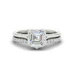 Load image into Gallery viewer, asscher-cut-bezel-solitaire-ring-with-diamond-band-in-white-gold-FD11229AS-NL-WG.jpg?v=1758702913
