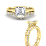 Load image into Gallery viewer, asscher-cut-bezel-solitaire-ring-with-diamond-band-in-yellow-gold-FD11229ASANGLE3-NL-YG.jpg?v=1758702913
