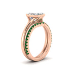 Load image into Gallery viewer, asscher-cut-bezel-solitaire-ring-with-emerald-band-in-rose-gold-FD11229ASGEMGRANGLE2-NL-RG.jpg?v=1758702913
