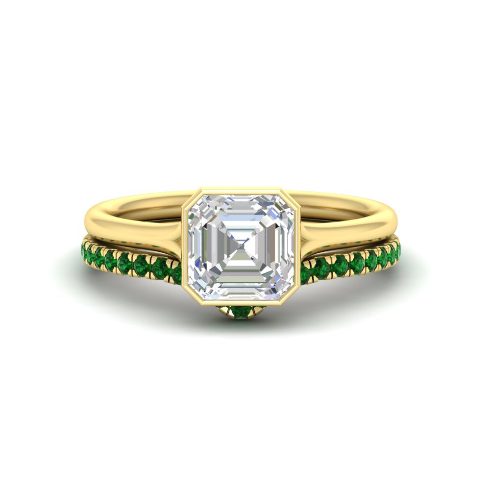 asscher-cut-bezel-solitaire-ring-with-emerald-band-in-yellow-gold-FD11229ASGEMGR-NL-YG.jpg?v=1758702913