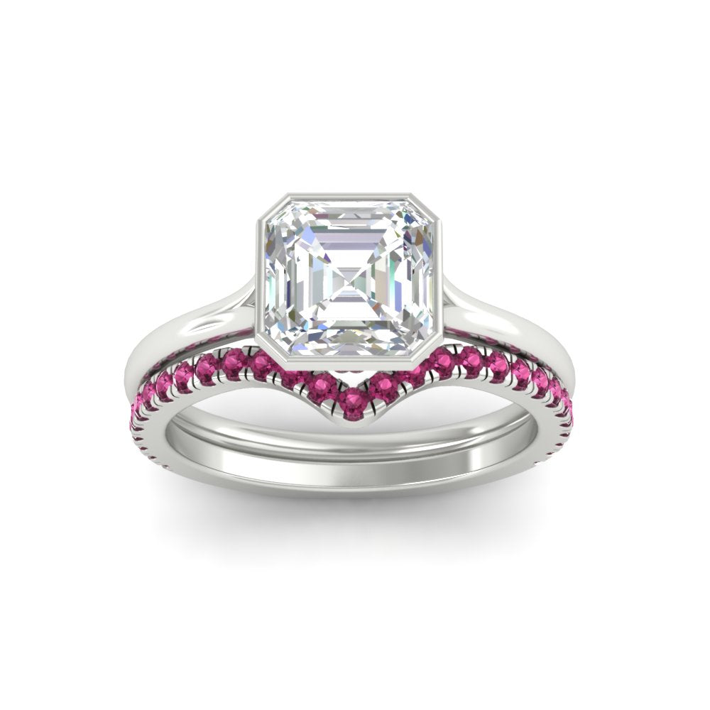 asscher-cut-bezel-solitaire-ring-with-pink-sapphire-band-in-white-gold-FD11229ASGSADRPIANGLE5-NL-WG.jpg?v=1758702913