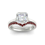 Load image into Gallery viewer, asscher-cut-bezel-solitaire-ring-with-ruby-band-in-white-gold-FD11229ASGRUDRANGLE5-NL-WG.jpg?v=1758702913
