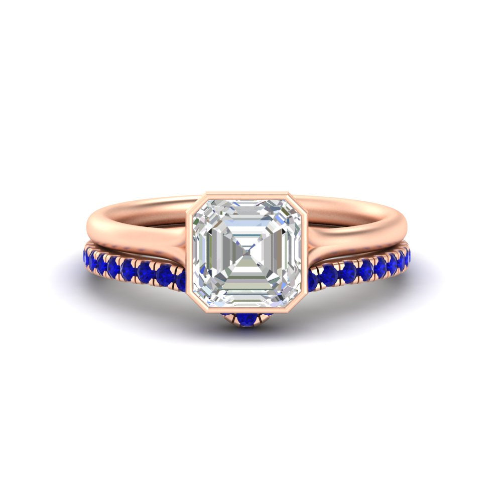 asscher-cut-bezel-solitaire-ring-with-sapphire-band-in-rose-gold-FD11229ASGSABL-NL-RG.jpg?v=1758702913