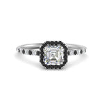 Load image into Gallery viewer, asscher-cut-black-diamond-halo-petite-engagement-ring-in-white-gold-FD8523ASRGBLACKANGLE3-NL-WG
