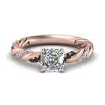 Load image into Gallery viewer, Twisted Vine Asscher Diamond Ring

