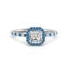 Load image into Gallery viewer, asscher-cut-blue-topaz-halo-petite-engagement-ring-in-white-gold-FD8523ASRGICBLTOANGLE3-NL-WG