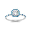 Load image into Gallery viewer, asscher-cut-blue-topaz-halo-petite-engagement-ring-in-white-gold-FD8523ASRGICBLTOANGLE3-NL-WG
