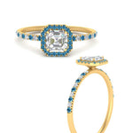 Load image into Gallery viewer, asscher-cut-blue-topaz-halo-petite-engagement-ring-in-yellow-gold-FD8523ASRGICBLTOANGLE3-NL-YG
