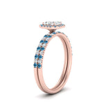 Load image into Gallery viewer, asscher-cut-blue-topaz-halo-wedding-ring-set-in-rose-gold-FD8523ASGICBLTO-NL-RG
