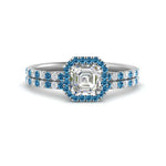 Load image into Gallery viewer, asscher-cut-blue-topaz-halo-wedding-ring-set-in-white-gold-FD8523ASGICBLTO-NL-WG