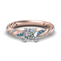 Thumbnail 22 - Twisted Vine Asscher Diamond Ring