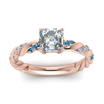 Load image into Gallery viewer, Twisted Vine Asscher Diamond Ring
