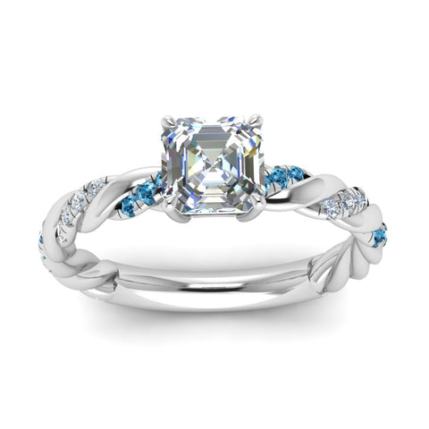 Twisted Vine Asscher Diamond Ring
