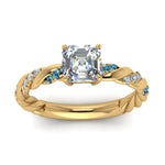 Load image into Gallery viewer, Twisted Vine Asscher Diamond Ring
