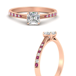 Load image into Gallery viewer, asscher-cut-cathedral-pave-diamond-engagement-ring-with-pink-sapphire-in-rose-gold-FD11145ASRGSADRPIANGLE3-NL-RG.png?v
